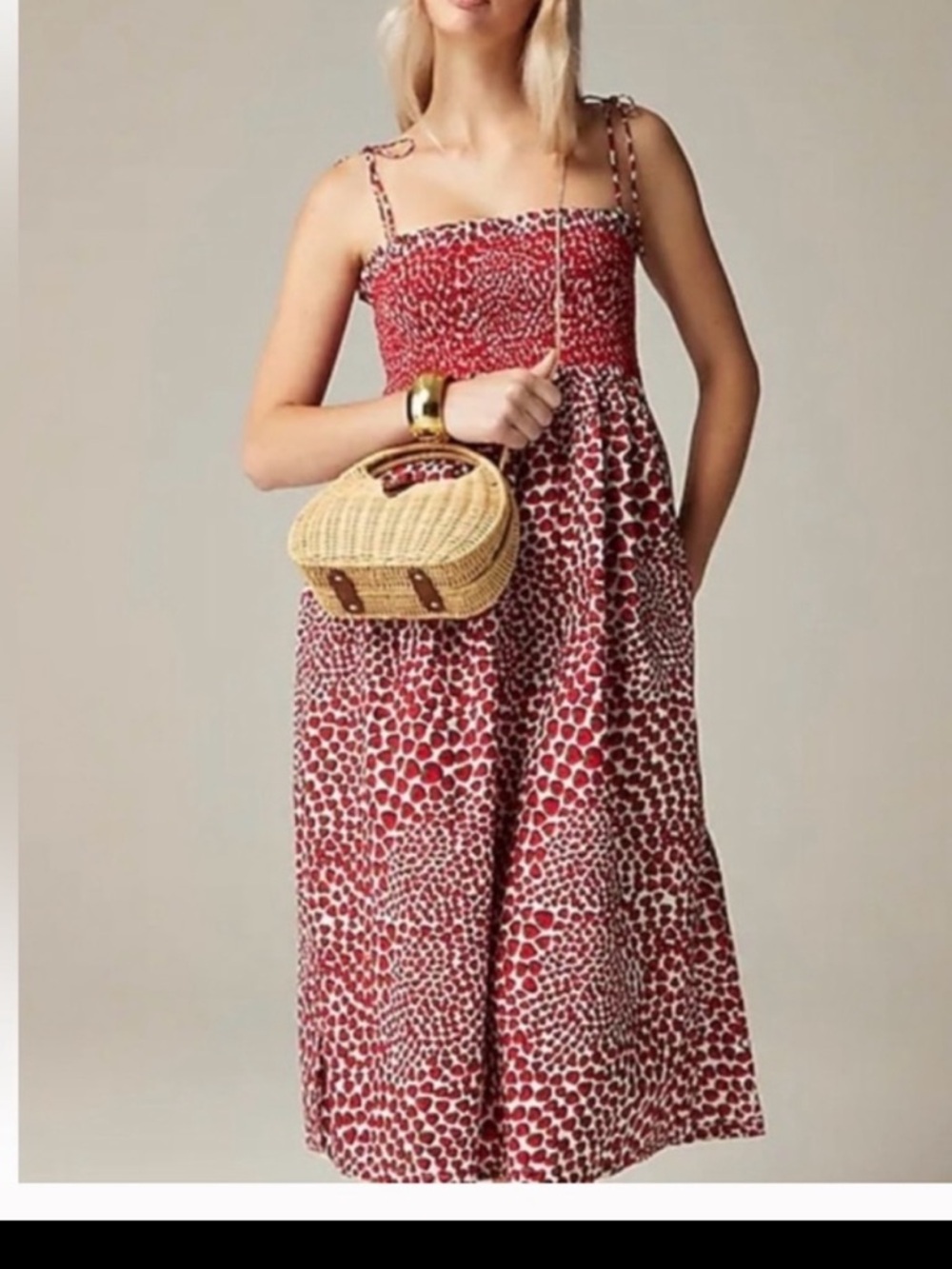J.Crew size S Paloma dress in strawberry swirl